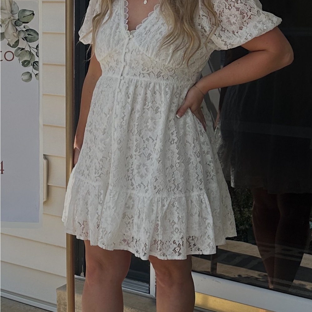 Boutique White Lace Dress
